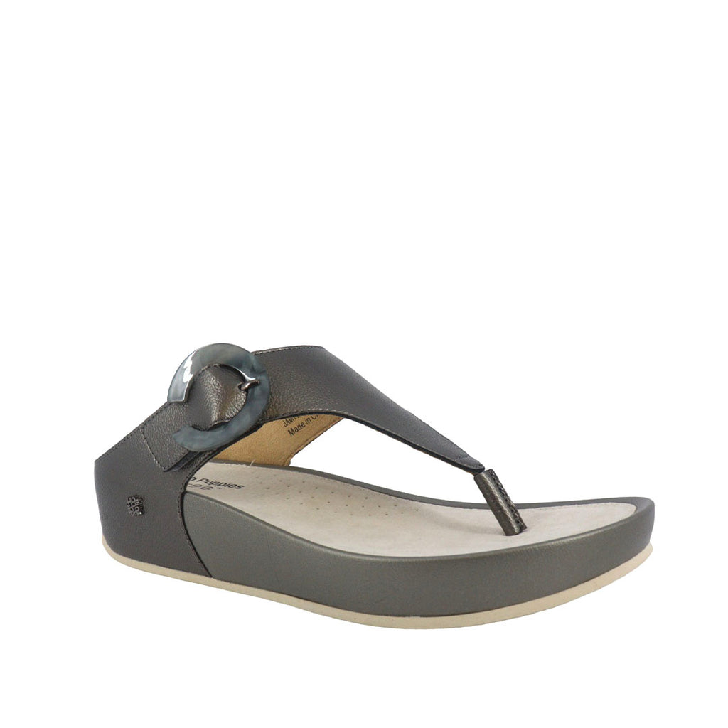 Sandalias flats Jamy pewter para mujer